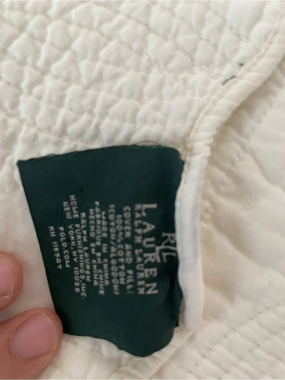Ralph Lauren King Quilted Coverlet White Cotton 98x108 Bedroom Bedding